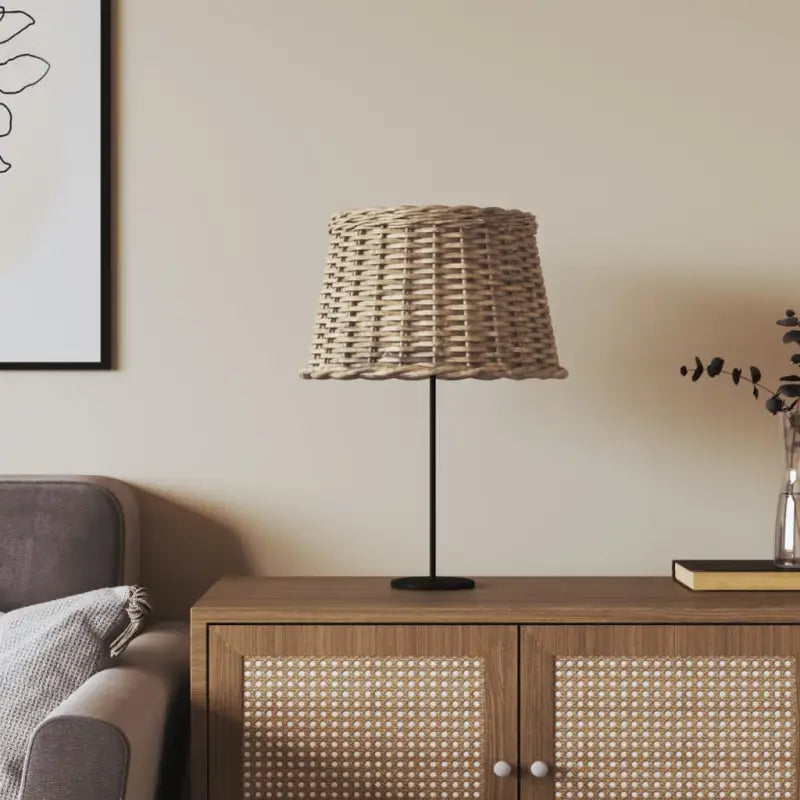 Natuurlijke wicker lampenkap met houder gat voor sfeervolle verlichting - Bruin / Ø 45 x 28 cm - Lampenkappen