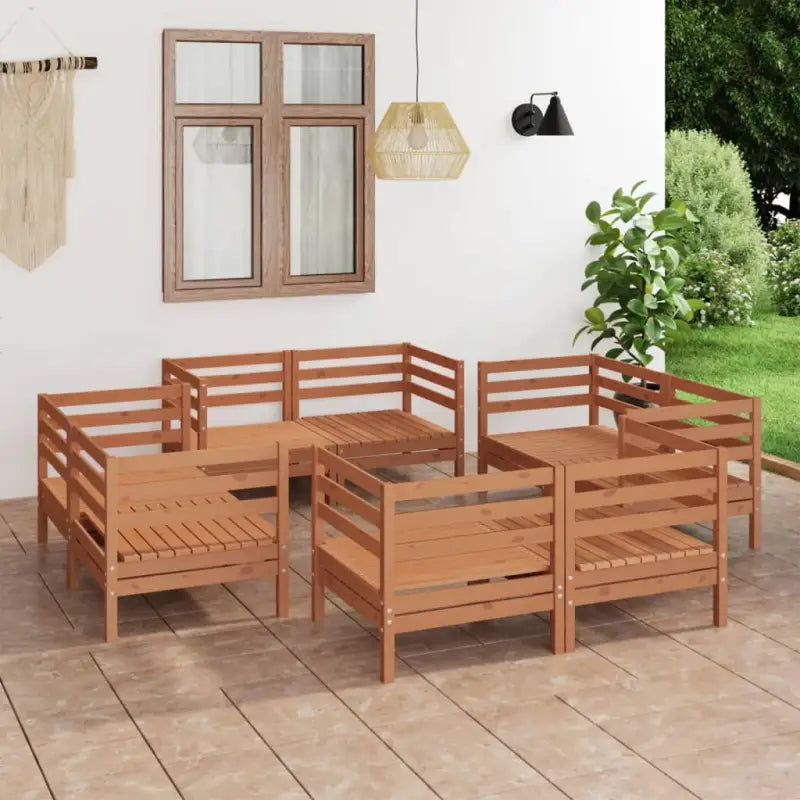Ontdek comfortabele tuinsets van massief grenenhout voor ontspanning - Honingbruin - Tuinsets