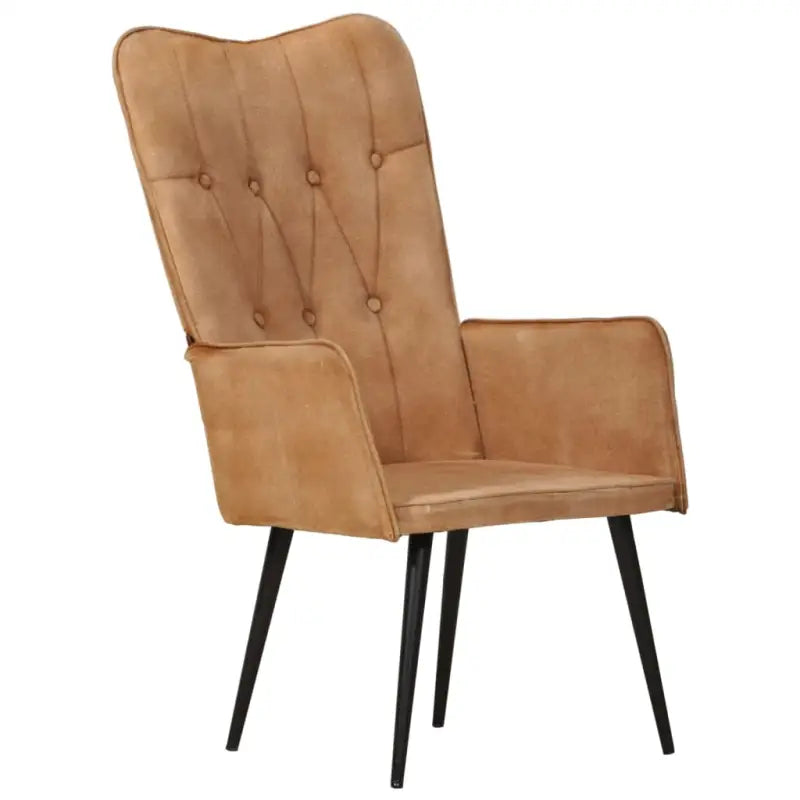 Ontspanningsfauteuil met waterafstotend canvas voor woonkamer of slaapkamer - Bruin / 1 / Canvas - Fauteuils &