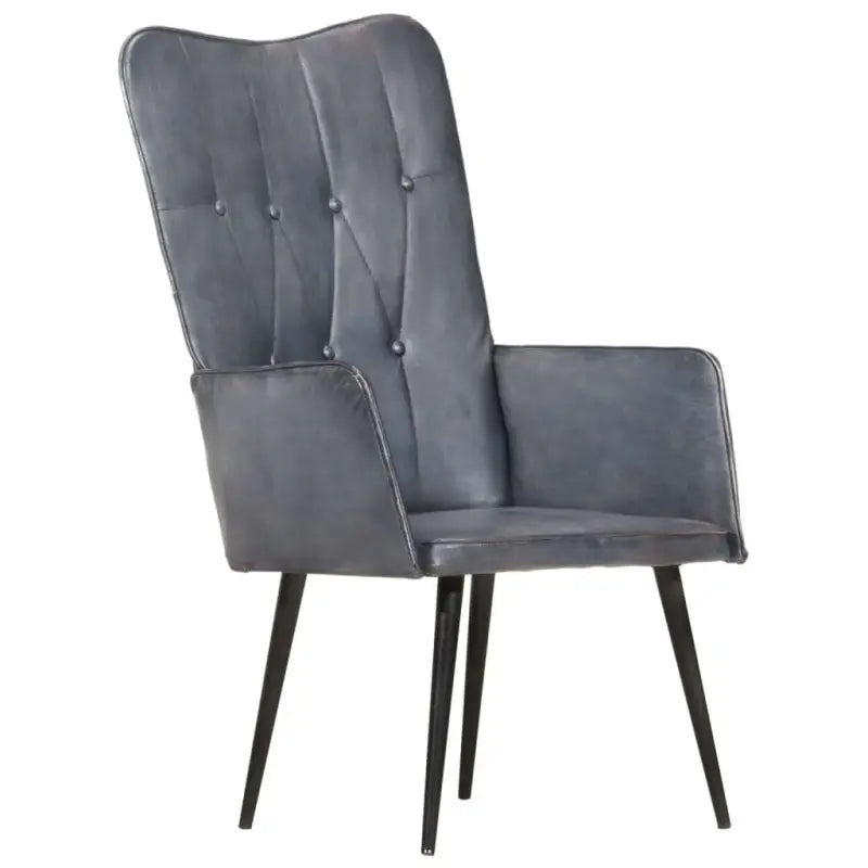 Ontspanningsfauteuil met waterafstotend canvas voor woonkamer of slaapkamer - Grijs / 1 / Echt leer - Fauteuils &