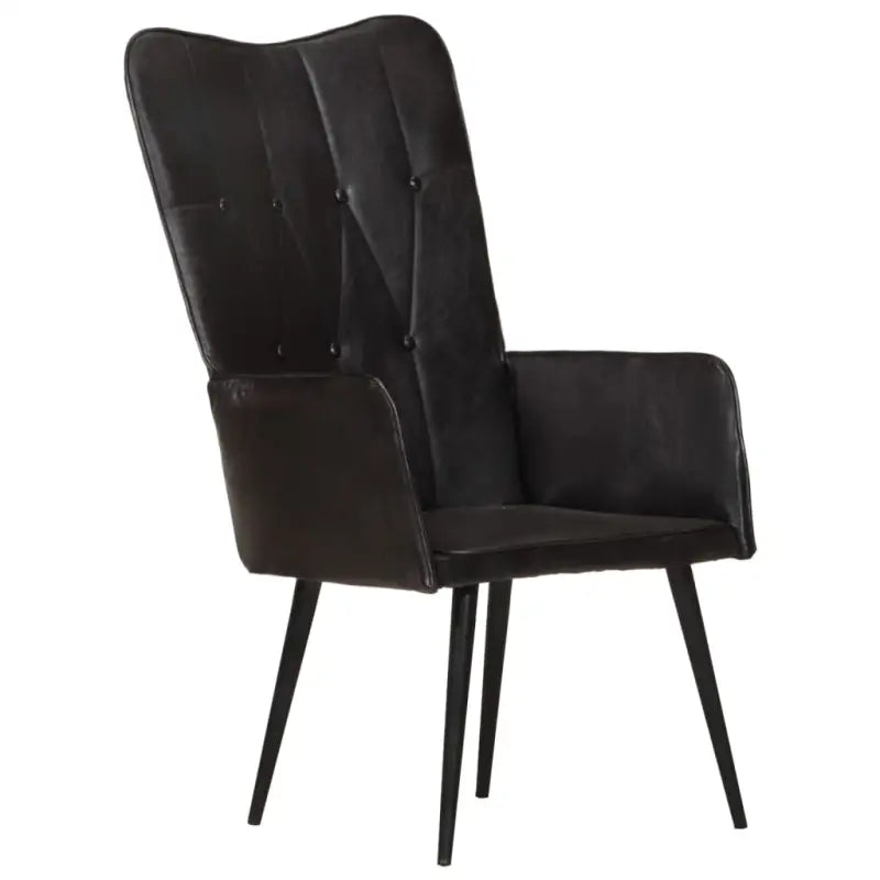 Ontspanningsfauteuil met waterafstotend canvas voor woonkamer of slaapkamer - Zwart / 1 / Echt leer - Fauteuils &