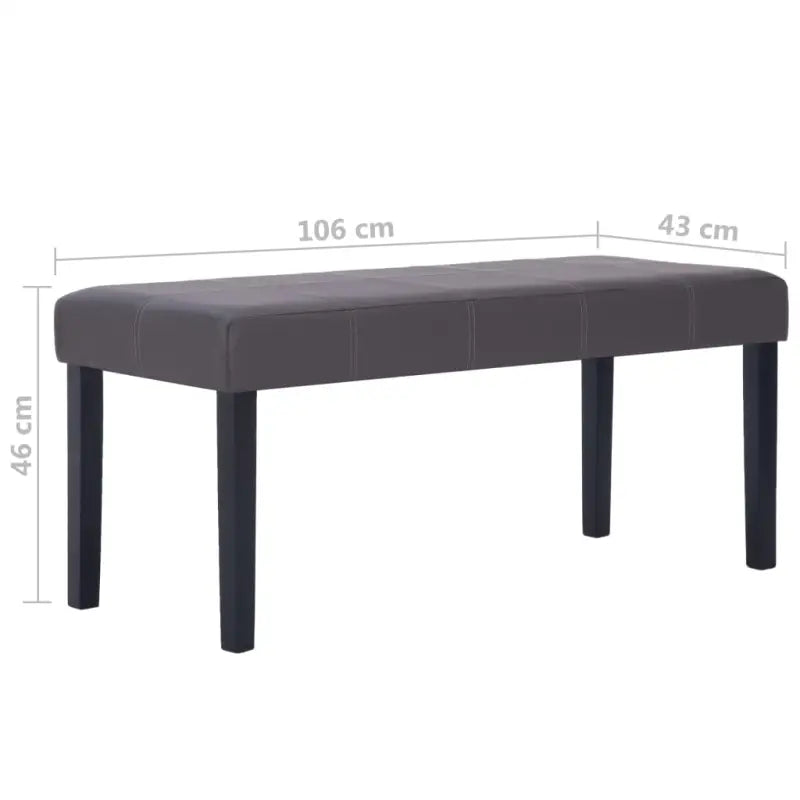 Opberg- en halbankje met houten frame en kunstleer bekleding - Grijs - Opberg- & halbankjes
