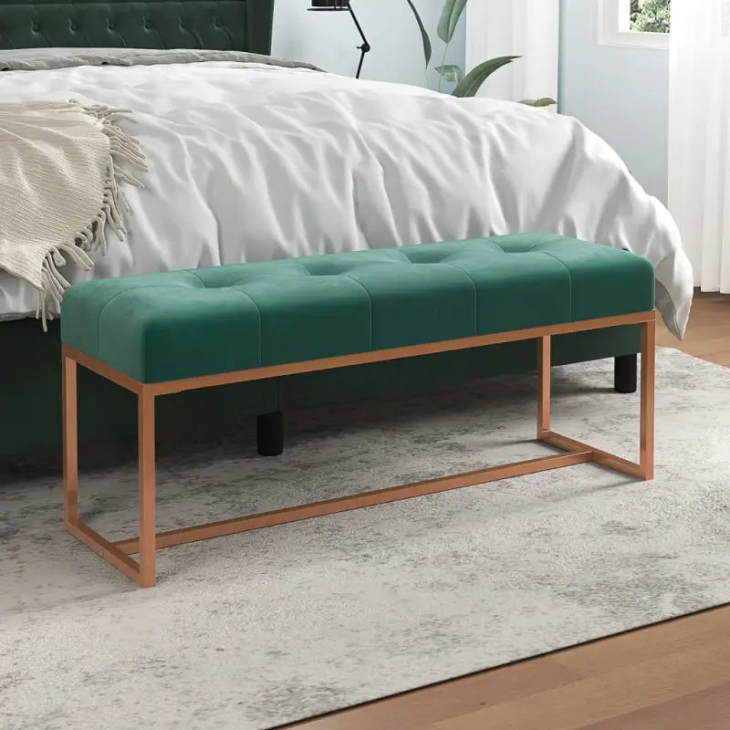 Opberg- en halbankje met luxe fluwelen bekleding - Donkergroen - Opberg- & halbankjes