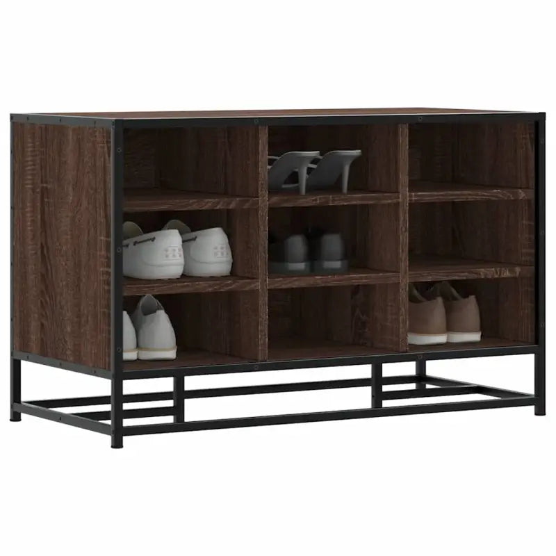 Opberg- en halbankje van bewerkt hout in grijs sonoma stijl - bruin eikenkleur - Opberg- & halbankjes