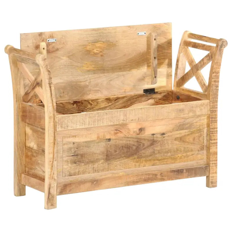 Opberg- en halbankje van massief mangohout met eenvoudige stijl - massief mangohout - Opberg- & halbankjes