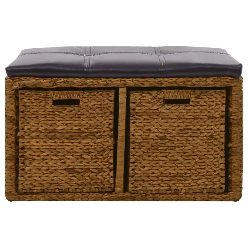 Opberg- en halbankje van zeegras met levering bevat natuurlijke charme - Bruin / 71 x 40 x 42 cm - Opberg- & halbankjes
