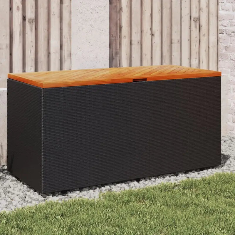 Opbergbox voor buiten in poly rattan voor andere spullen eenvoudig schoon maken - Zwart / 110 x 50 x 54 cm
