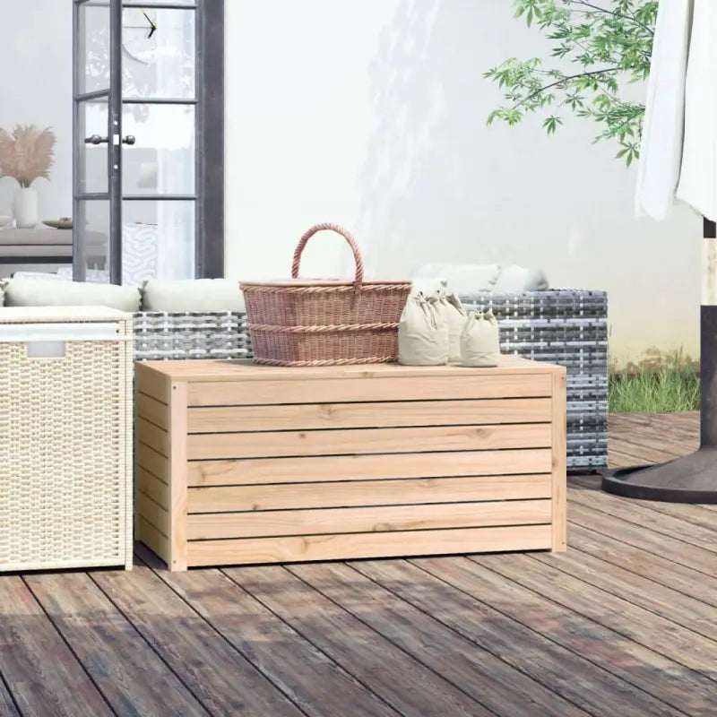 Opbergbox voor buiten van massief grenenhout met rustieke uitstraling - Naturel / 101 x 50.5 x 46.5 cm - Opbergboxen