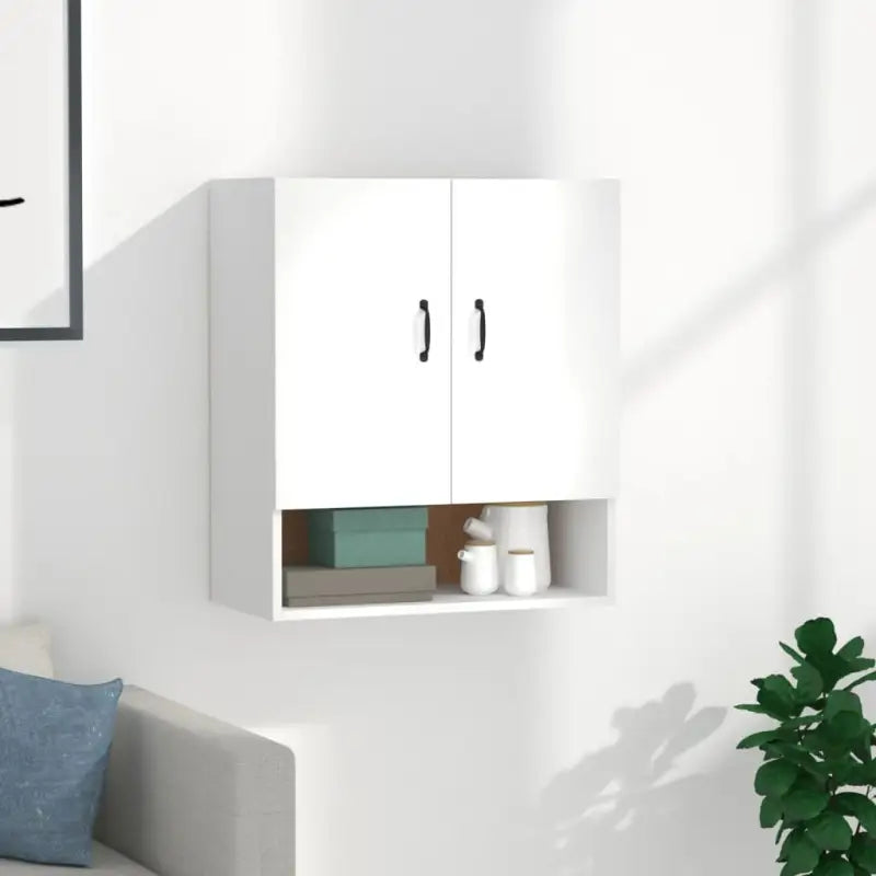 Opbergkast Begeleid met bewerkt hout voor praktische wandopslag - Wit / 1 - Opbergkasten & lockerkasten