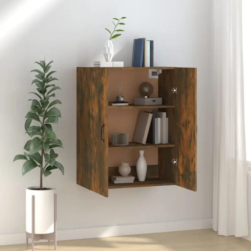 Opbergkast in Grijs Sonoma van bewerkt hout voor een stijlvolle muuropslag - Gerookt eiken / 1 - Opbergkasten &