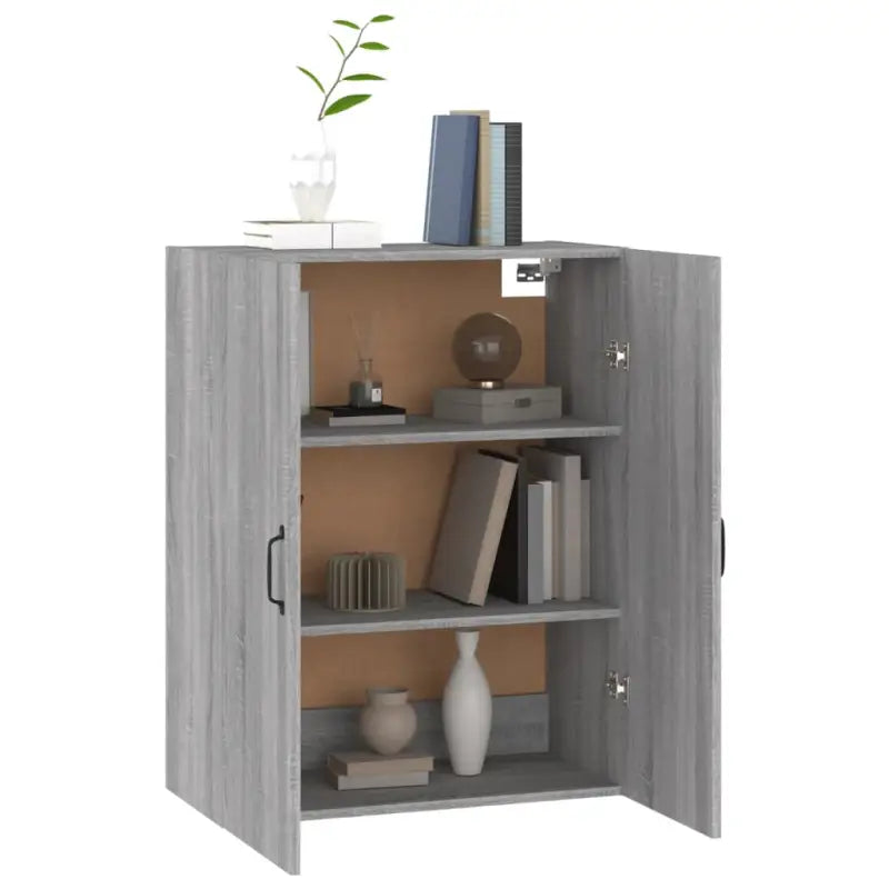 Opbergkast in Grijs Sonoma van bewerkt hout voor een stijlvolle muuropslag - Opbergkasten & lockerkasten