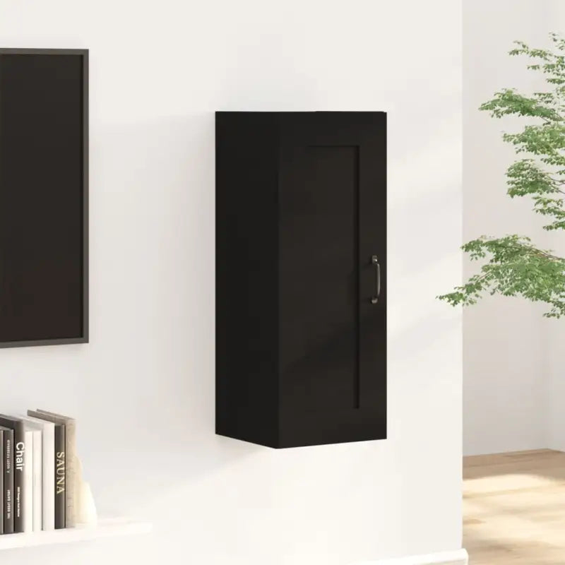 Opbergkast in hoogglans wit met bewerkt hout voor ruimtebesparing - Zwart / 1 - Opbergkasten & lockerkasten