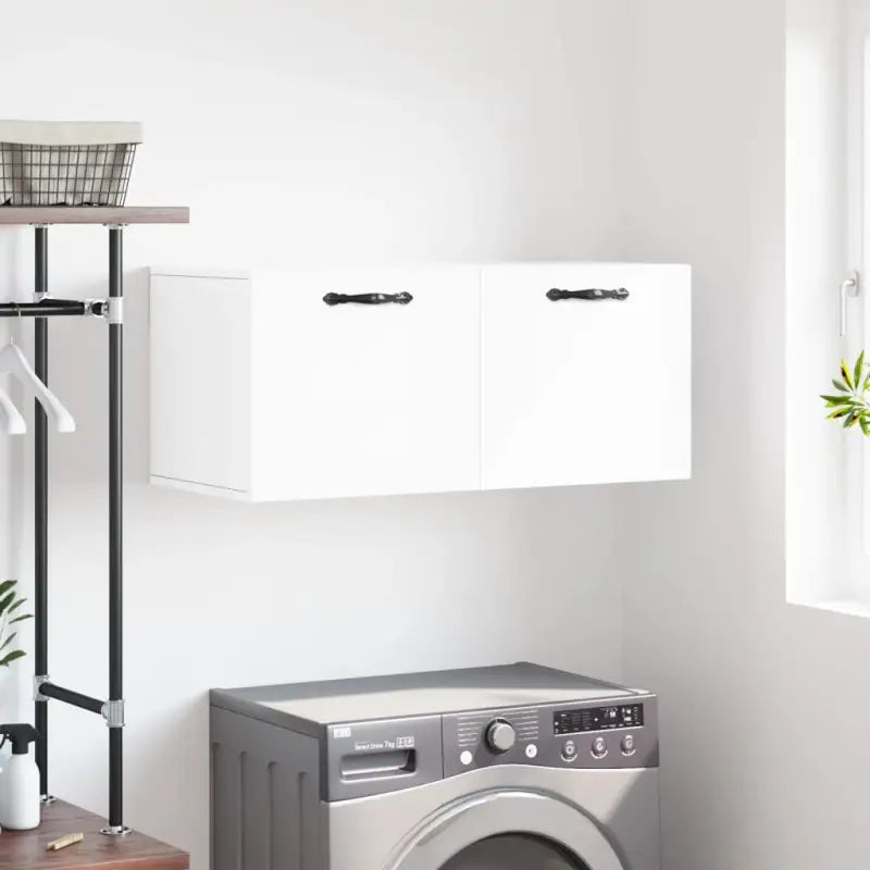Opbergkast in hoogglans wit van bewerkt hout voor moderne interieurs - Hoogglans wit / 80 x 36.5 x 35 cm / 1