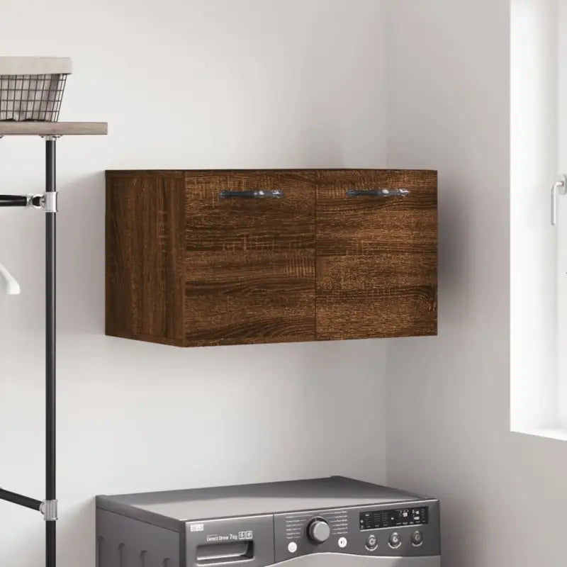 Opbergkast in hoogglans wit van bewerkt hout voor moderne interieurs - Bruineiken / 60 x 36.5 x 35 cm / 1
