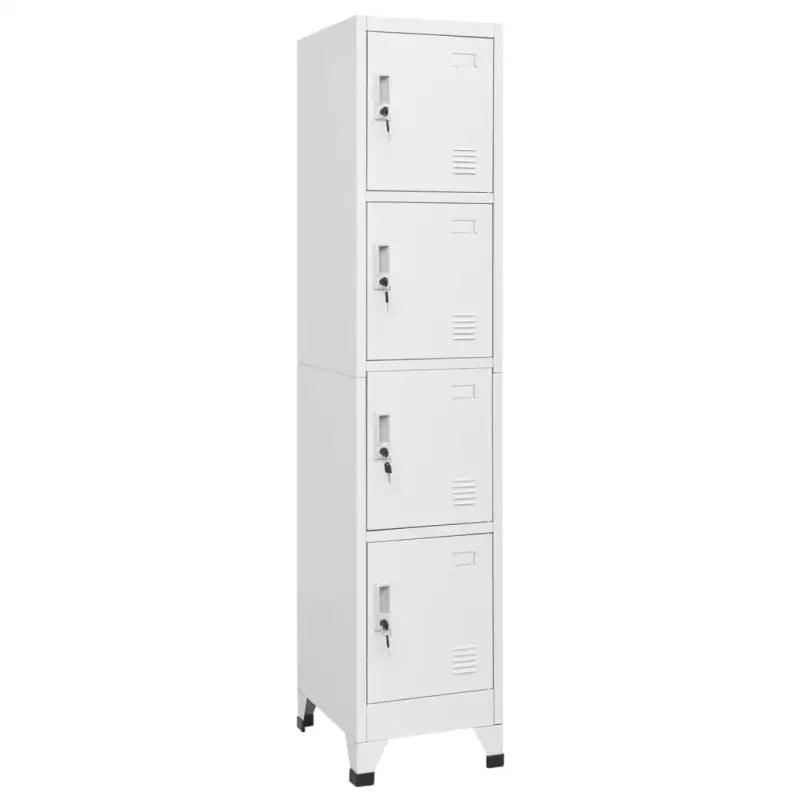 Opbergkast met afsluitbare deur voor kantoor of ruimte decoratie - Grijs / 1 / Met 4 lockers - Opbergkasten &