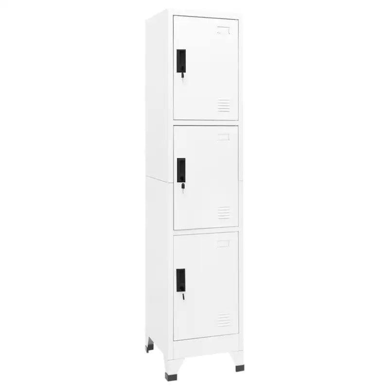 Opbergkast met afsluitbare deur voor kantoor of ruimte decoratie - Wit / 1 / Met 3 lockers - Opbergkasten & lockerkasten