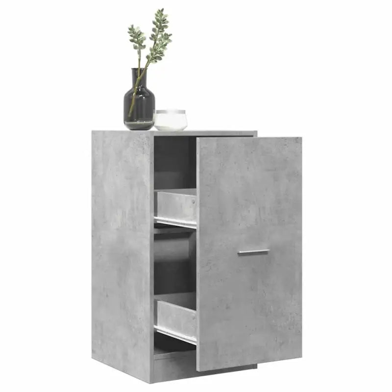 Opbergkast met bewerkt hout voor stijlvol en duurzaam opbergen - Betongrijs / 40 x 41 x 77.5 cm / 1 - Opbergkasten &