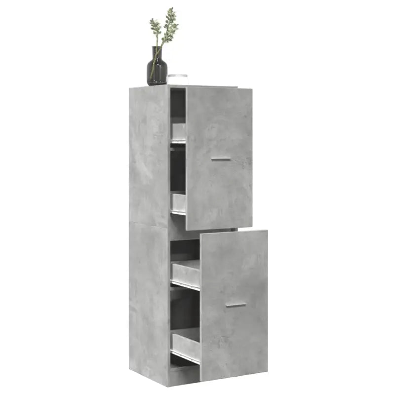Opbergkast met bewerkt hout voor stijlvol en duurzaam opbergen - Betongrijs / 40 x 41 x 144.5 cm / 1 - Opbergkasten &