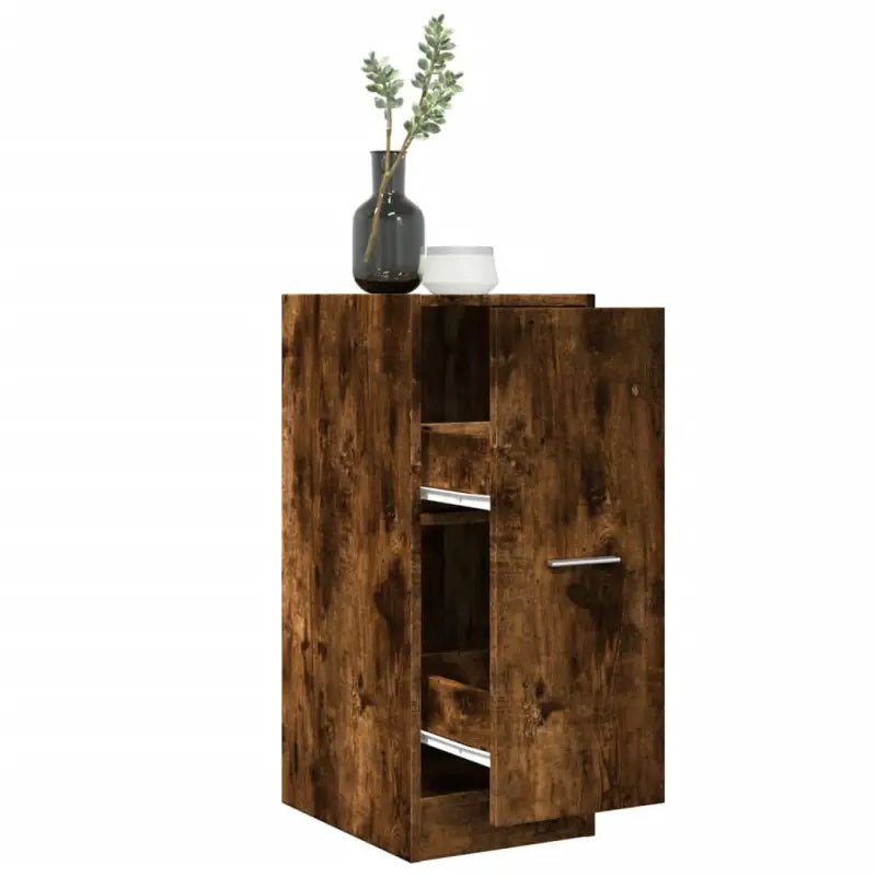 Opbergkast met bewerkt hout voor stijlvol en duurzaam opbergen - Gerookt eiken / 30 x 41 x 77.5 cm / 1 - Opbergkasten &