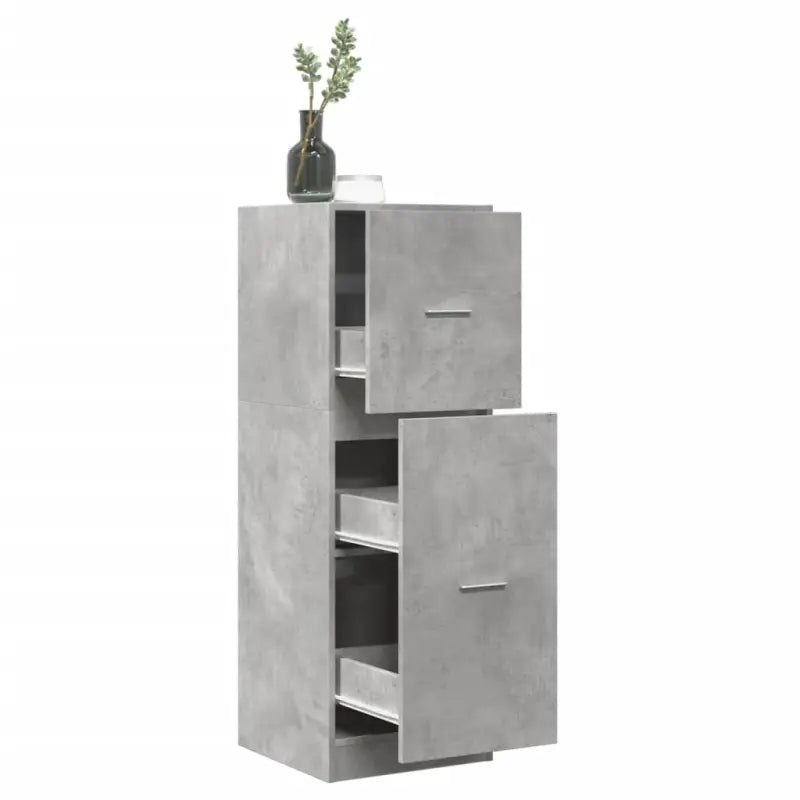 Opbergkast met bewerkt hout voor stijlvol en duurzaam opbergen - Betongrijs / 40 x 41 x 118 cm / 1 - Opbergkasten &