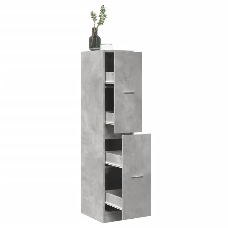 Opbergkast met bewerkt hout voor stijlvol en duurzaam opbergen - Betongrijs / 30 x 41 x 144.5 cm / 1 - Opbergkasten &