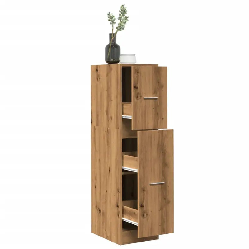 Opbergkast met bewerkt hout voor stijlvol en duurzaam opbergen - Eiken / 30 x 41 x 118 cm / 1 - Opbergkasten &