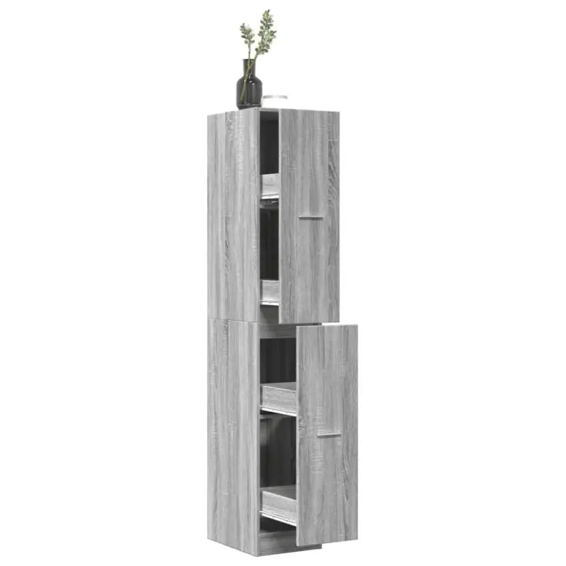 Opbergkast met bewerkt hout voor stijlvol en duurzaam opbergen - Grijs sonoma / 30 x 41 x 174.5 cm / 1 - Opbergkasten &