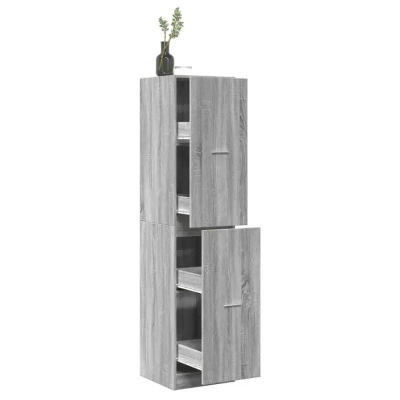 Opbergkast met bewerkt hout voor stijlvol en duurzaam opbergen - Grijs sonoma / 40 x 41 x 174.5 cm / 1 - Opbergkasten &