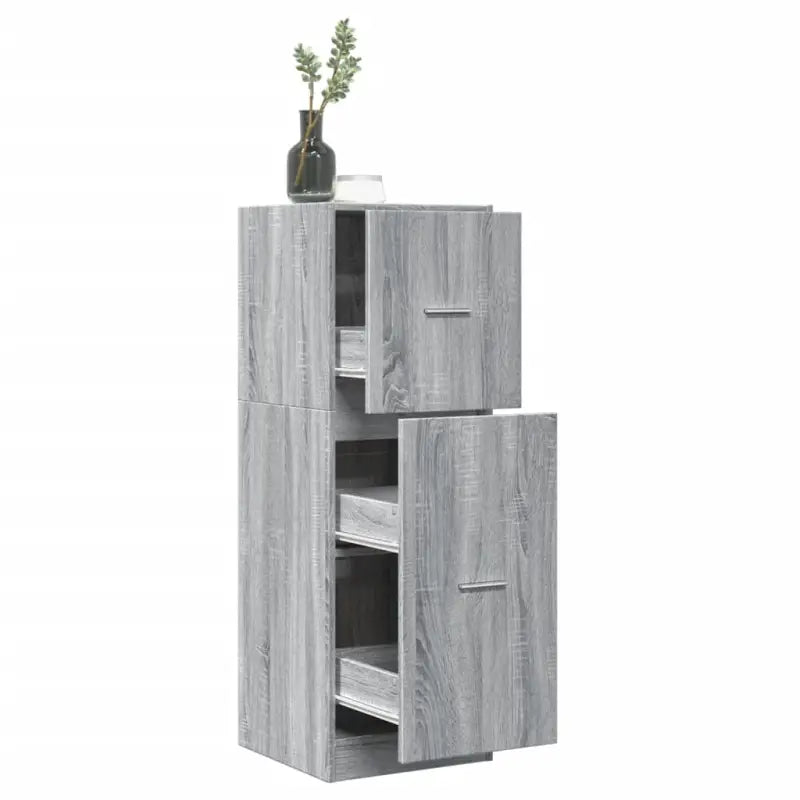 Opbergkast met bewerkt hout voor stijlvol en duurzaam opbergen - Grijs sonoma / 40 x 41 x 118 cm / 1 - Opbergkasten &