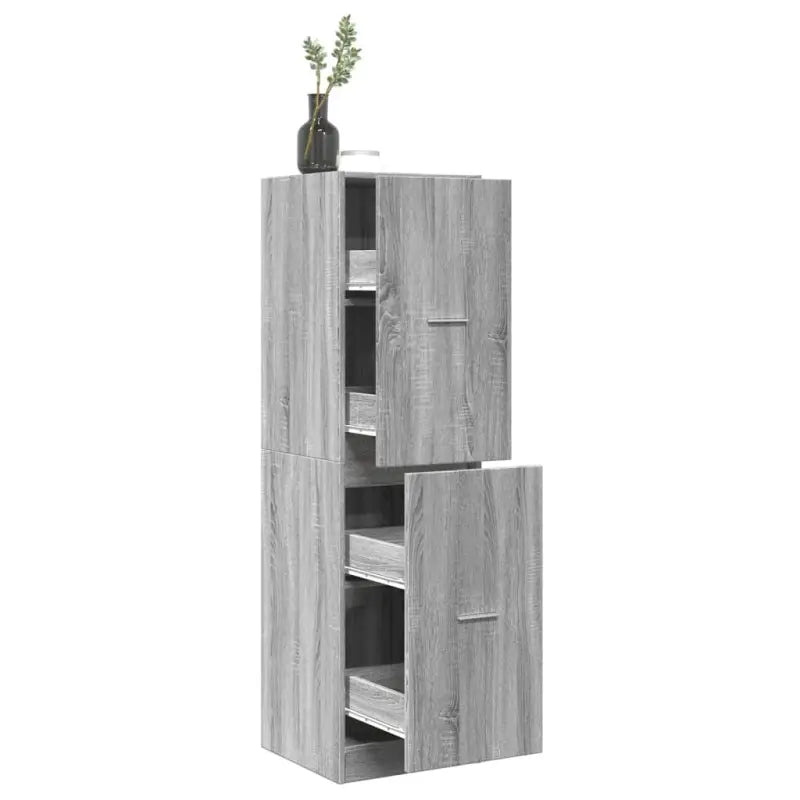 Opbergkast met bewerkt hout voor stijlvol en duurzaam opbergen - Grijs sonoma / 40 x 41 x 144.5 cm / 1 - Opbergkasten &