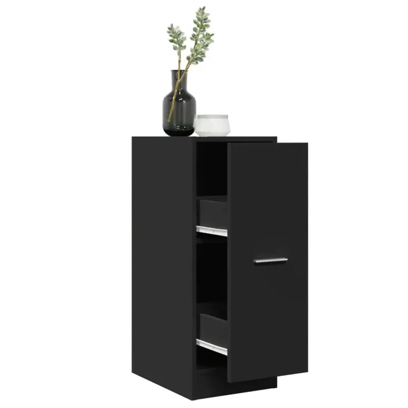 Opbergkast met bewerkt hout voor stijlvol en duurzaam opbergen - Zwart / 30 x 41 x 77.5 cm / 1 - Opbergkasten &