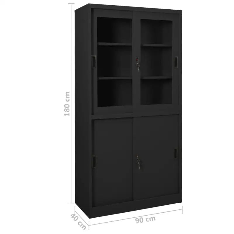 Opbergkast met gehard glas voor een nette kantoorruimte - Opbergkasten & lockerkasten