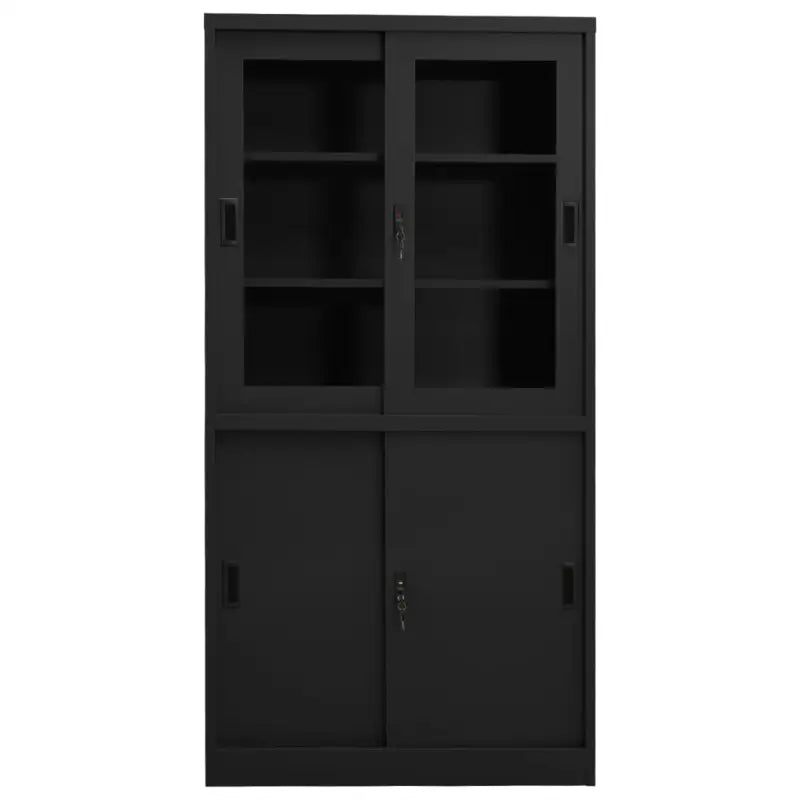 Opbergkast met gehard glas voor een nette kantoorruimte - Opbergkasten & lockerkasten