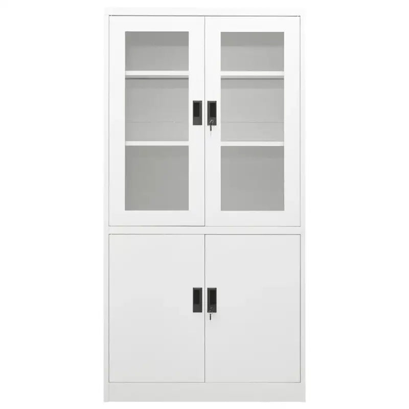 Opbergkast met verstelbare schappen en gehard glas voordeur - Opbergkasten & lockerkasten