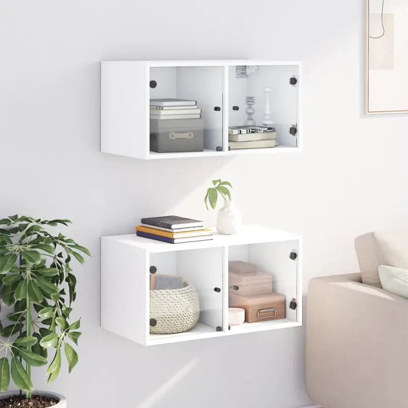 Opbergkasten met glazen deuren voor een lege muur decoratie - Opbergkasten & lockerkasten
