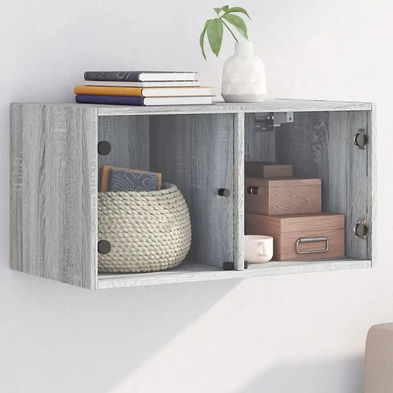 Opbergkasten met glazen deuren voor een lege muur decoratie - Grijs sonoma / 1 - Opbergkasten & lockerkasten