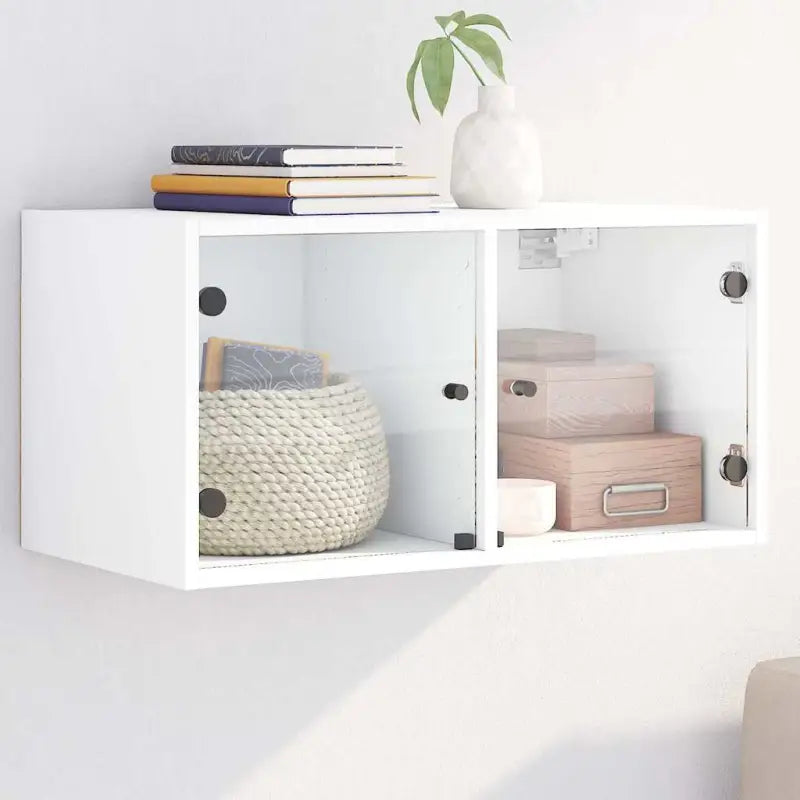 Opbergkasten met glazen deuren voor een lege muur decoratie - Wit / 1 - Opbergkasten & lockerkasten