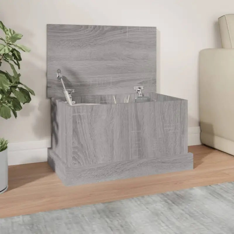 Opbergkist van bewerkt hout voor decoratie en praktische opbergruimte - Grijs sonoma / 50 x 30 x 28 cm / 1