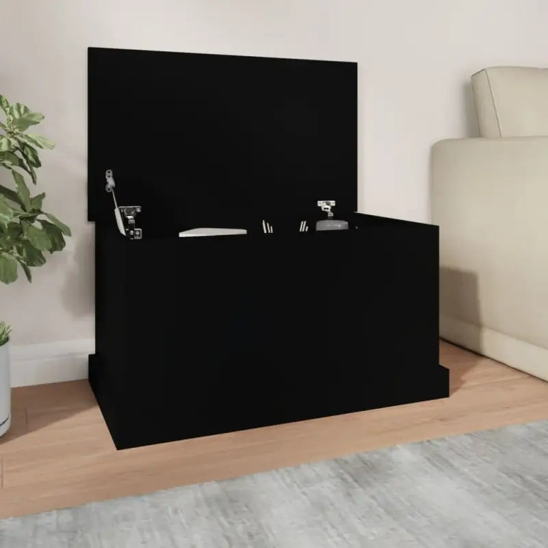 Opbergkist van bewerkt hout voor decoratie en praktische opbergruimte - Zwart / 70 x 40 x 38 cm / 1 - Opbergkisten