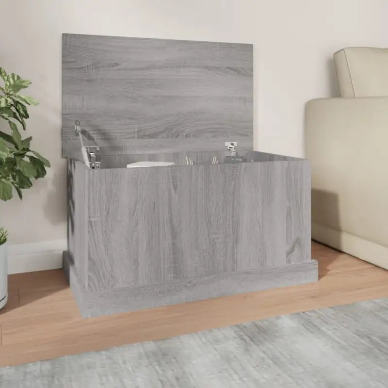 Opbergkist van bewerkt hout voor decoratie en praktische opbergruimte - Grijs sonoma / 70 x 40 x 38 cm / 1