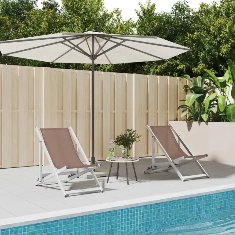 Opvouwbare Tuinstoelen voor Strand en Terras - Bruin / 2 - Tuinstoelen