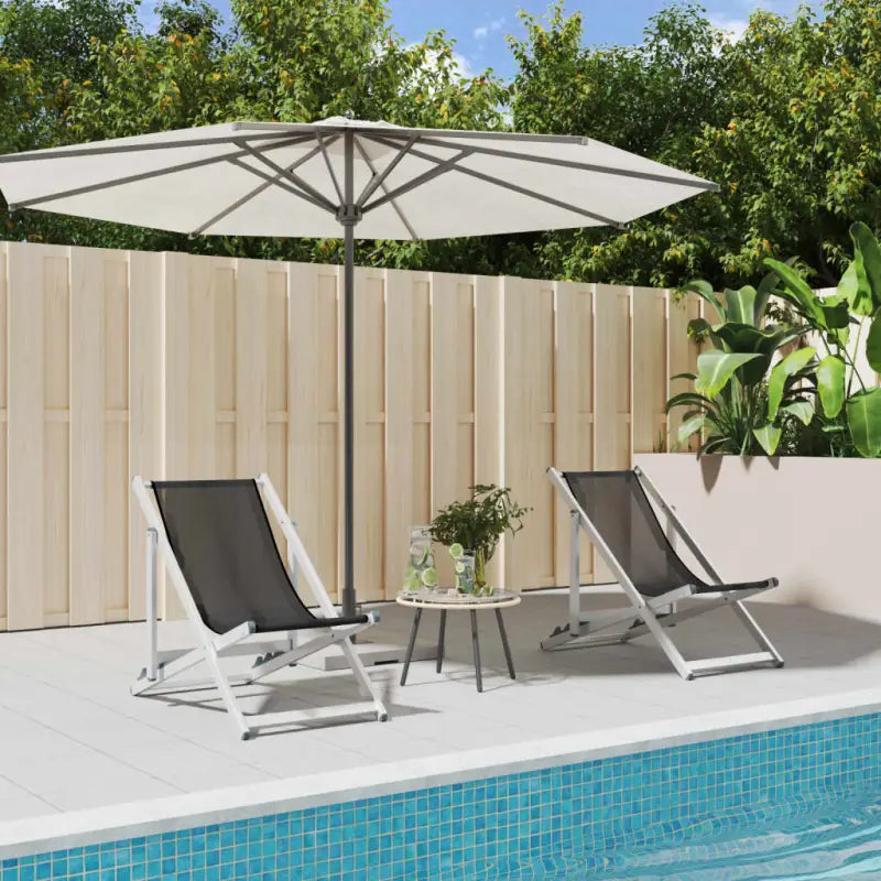 Opvouwbare Tuinstoelen voor Strand en Terras - Grijs / 2 - Tuinstoelen