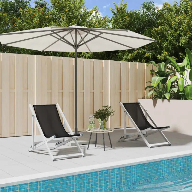 Opvouwbare Tuinstoelen voor Strand en Terras - Zwart / 2 - Tuinstoelen