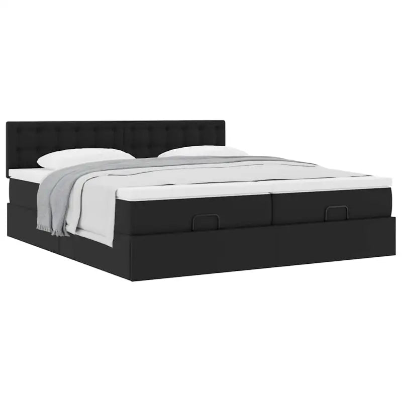 Ottomaan bed met ruime opbergruimte en zwart materiaal voor comfortabele nachten - Bedden & bedframes