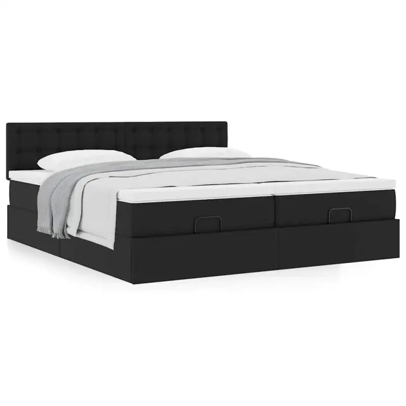 Ottomaan bed met ruime opbergruimte en zwart materiaal voor comfortabele nachten - Bedden & bedframes