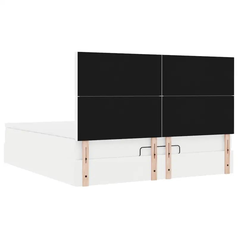 Ottomaanse bed met matras in wit materiaal en ruime opbergruimte - Bedden & bedframes