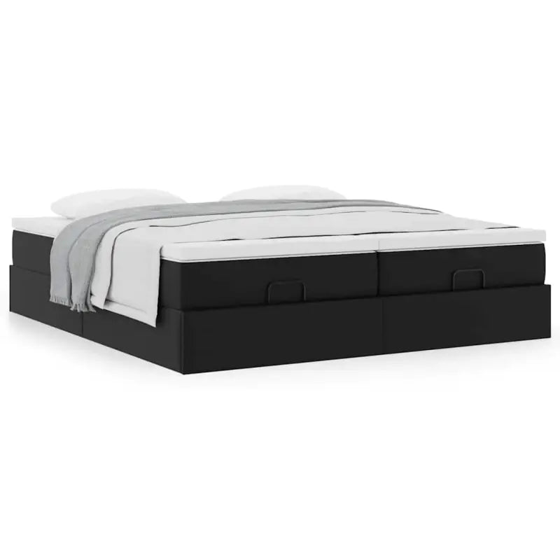 Ottomaanse bed met ruime opbergruimte en zwart materiaal - Bedden & bedframes