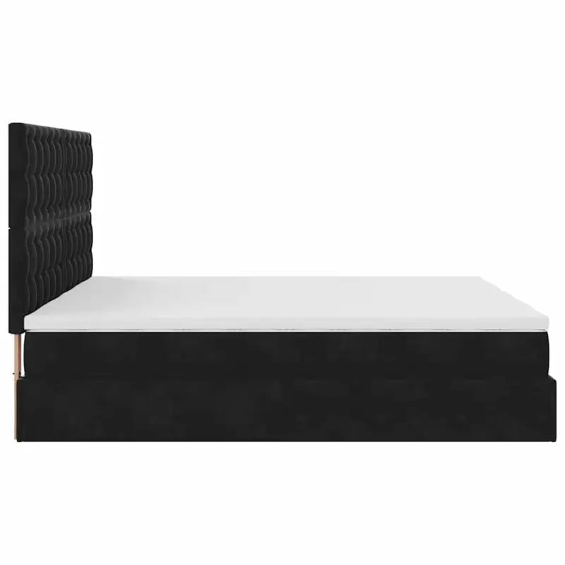 Ottomaanse bed met ruime opbergruimte en zwart materiaal - Bedden & bedframes