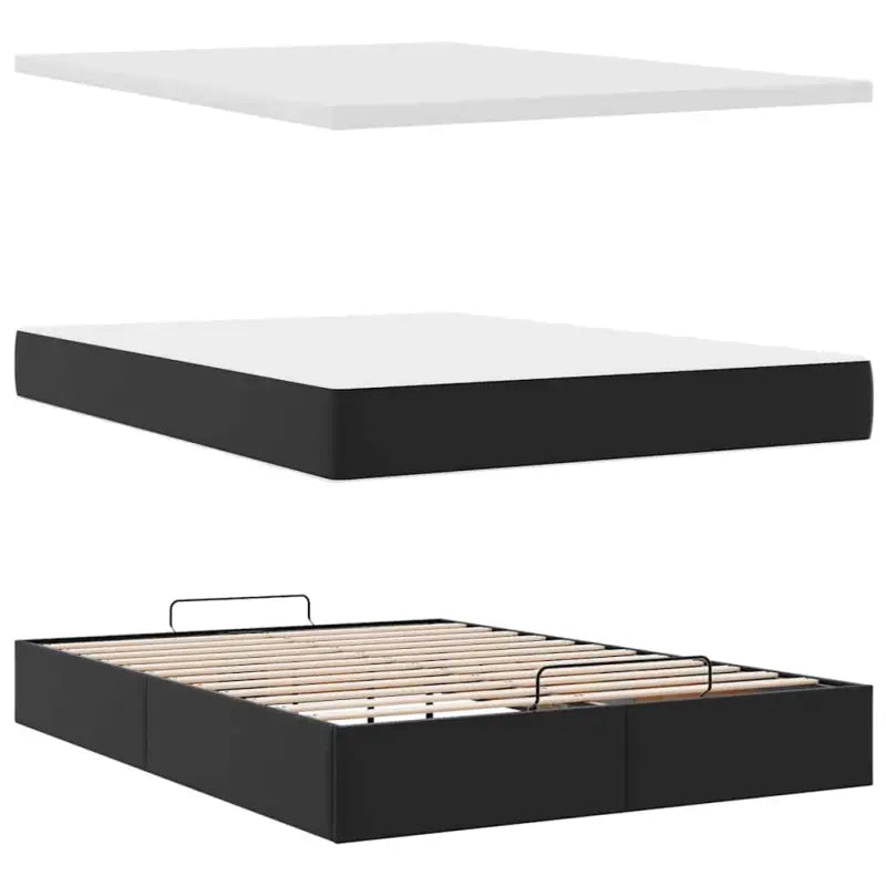 Ottomaanse bed met ruime opbergruimte en zwart materiaal voor comfort - Bedden & bedframes