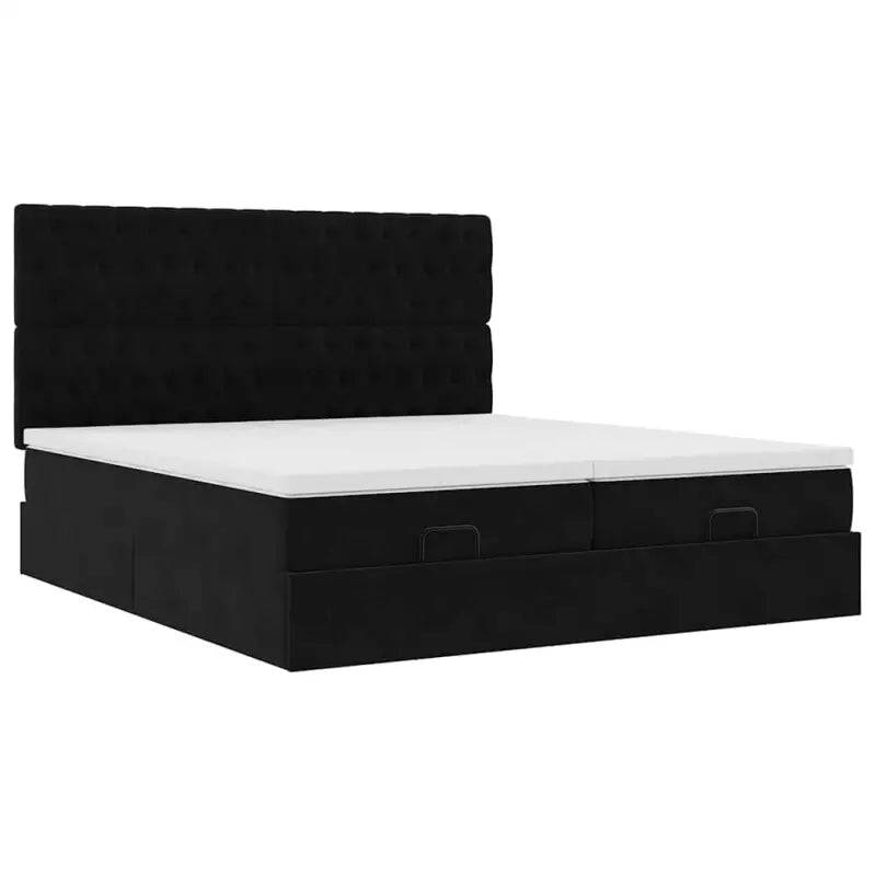 Ottomaanse bed met ruime opbergruimte in zwart materiaal - Bedden & bedframes